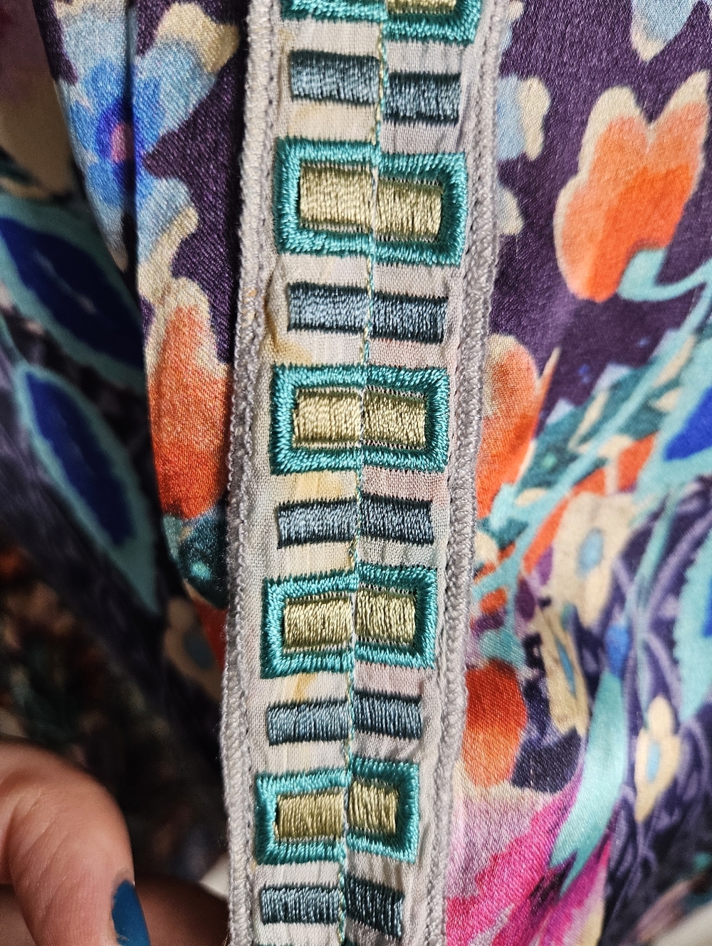 Johnny Was Silk Floral Tunic - Picture 6 of 6